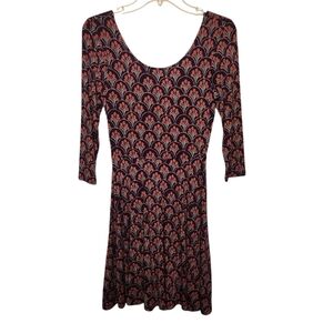 EXPRESS Women's Mauve/Pink Floral Fit And Flare A-line Skater Dress Size XS
